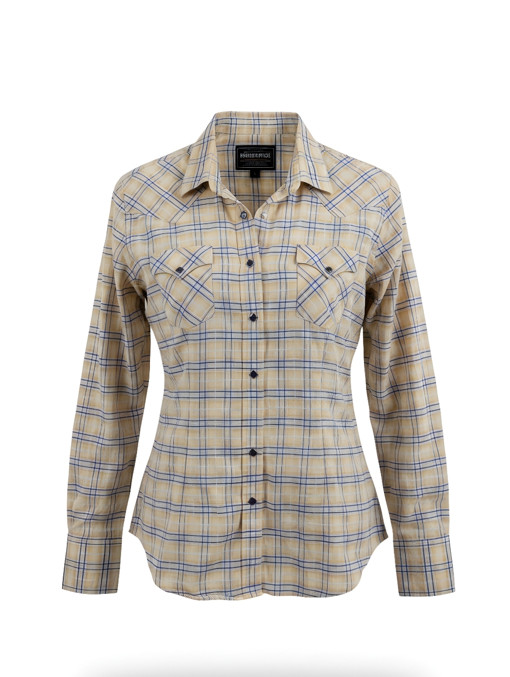 Rough Stock Panhandle Slim Plaid Button-Up Shirt - Yellow & Blue